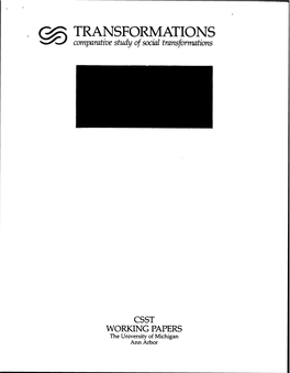 TRANSFORMATIONS B Comparative Study of Social Transformations