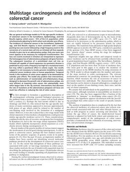 Multistage Carcinogenesis and the Incidence of Colorectal Cancer