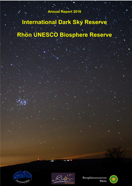 Annual Report Dark Sky Reserve Rhön 2015-2016