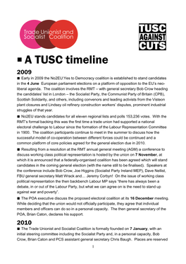 A TUSC Timeline