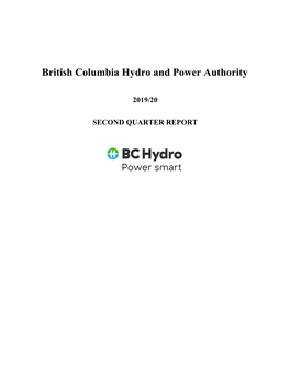 BC Hydro 2019/2020 Second Quarter Report