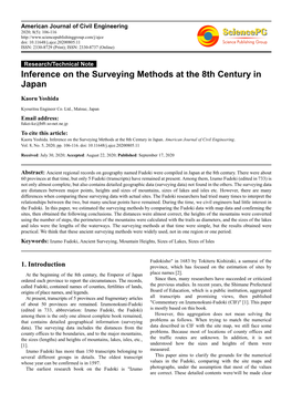 Inference on the Surveying Methods at the 8Th Century in Japan