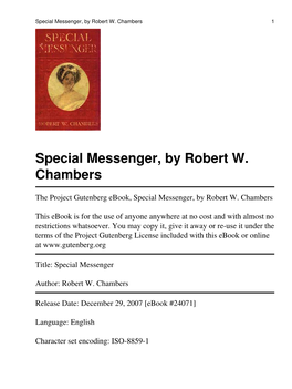 Special Messenger, by Robert W. Chambers 1