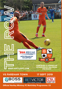 Vs Fareham Town 17 Sept 2019