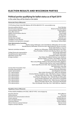 Elections and Political Parties