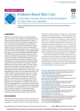 Evidence-Based Skin Care a Systematic Literature Review and the Development of a Basic Skin Care Algorithm