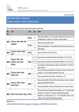ZMĚNY JÍZDNÍCH ŘÁDŮ OD 3. BŘEZNA 2019 Českolipsko a Novoborsko – Pravidelná Autobusová Doprava