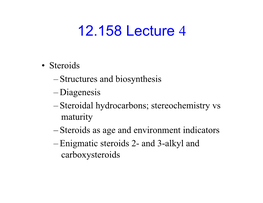 Molecular Biogeochemistry, Lecture 4
