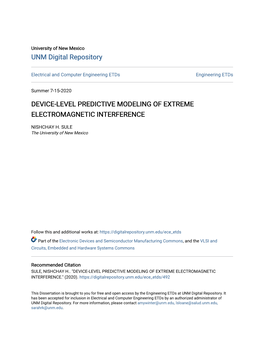 Device-Level Predictive Modeling of Extreme Electromagnetic Interference
