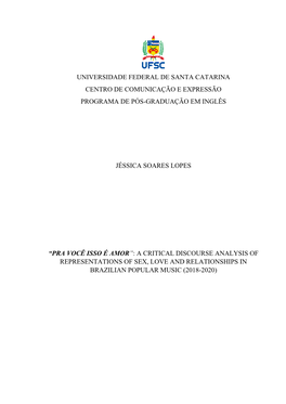 Universidade Federal De Santa Catarina Centro De Comunicação E Expressão Programa De Pós-Graduação Em Inglês