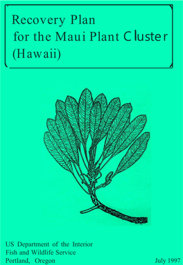 Recovery Plan for the Maui Plant Cluster (Hawaii)