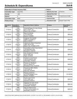 Expenditures Sch-B