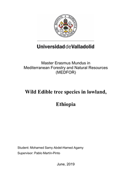 Wild Edible Tree Species in Lowland, Ethiopia