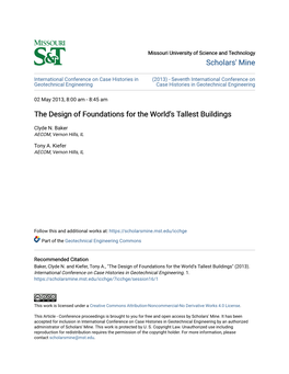 The Design of Foundations for the World's Tallest Buildings
