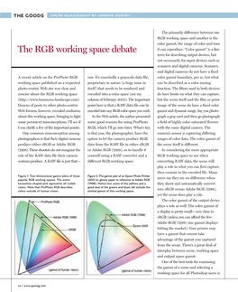 The RGB Working Color Space Debate