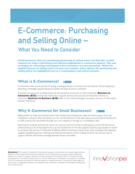 E-Commerce: Purchasing and Selling Online – What You Need to Consider