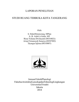 Laporan Penelitian Studi Ruang Terbuka Kota