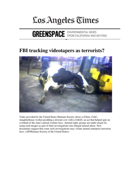 FBI Tracking Videotapers As Terrorists?