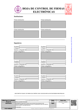 Hoja De Control De Firmas Electrónicas