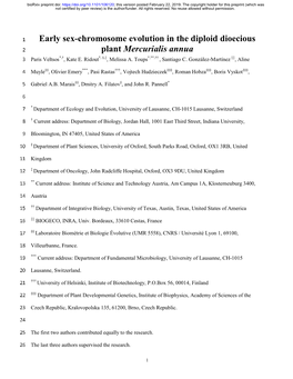 Early Sex-Chromosome Evolution in the Diploid Dioecious Plant