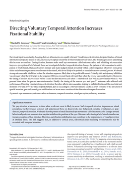 Directing Voluntary Temporal Attention Increases Fixational Stability