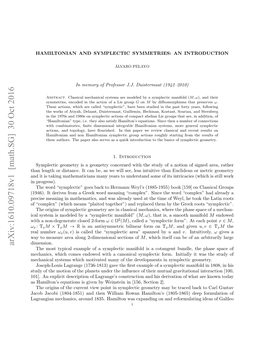 Hamiltonian and Symplectic Symmetries: an Introduction