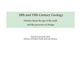 18Th and 19Th Century Geology Debates About the Age of the Earth