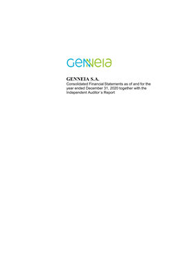 GENNEIA S.A. Consolidated Financial Statements As of and for the Year Ended December 31, 2020 Together with the Independent Auditor´S Report