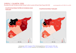 Syrien, 1. Quartal 2020: Kurzübersicht Über Vorfälle Aus Dem Armed Conflict Location & Event Data Project