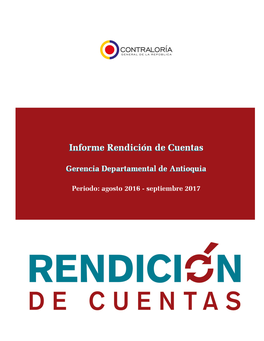 Informe Para La Rendición De Cuentas De La Gerencia Departamental Antioquia