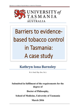 Phd Thesis, University of Tasmania, Pp