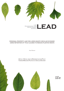 Personal Property Law for a Zero-Waste Circular Economy: Using Retention of Title Clauses to Reduce Plastics Waste