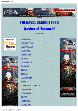 The Naval Balance 1930