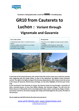 GR10 from Cauterets to Luchon : Variant Through Vignemale and Gavarnie