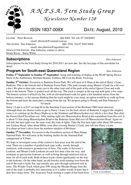 A.N.P.S.A. Fern Study Group Newsletter Number 120
