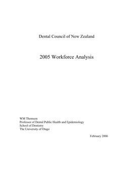 2005 Workforce Analysis