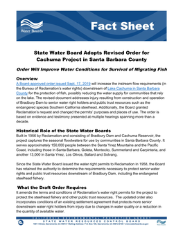 Cachuma Board Decision Fact Sheet