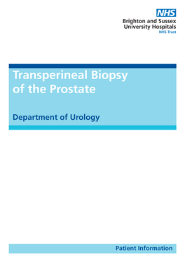 Transperineal Biopsy of the Prostate