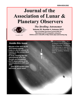 Journal of the Association of Lunar & Planetary Observers