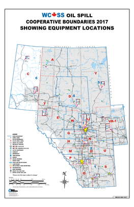 Oil Spill Cooperative Boundaries 2017 Showing Equipment Locations