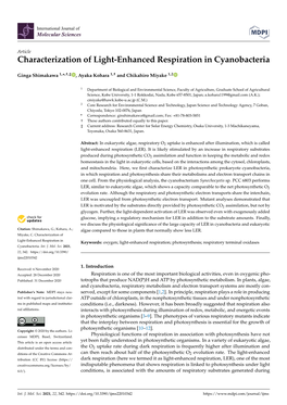 Characterization of Light-Enhanced Respiration in Cyanobacteria