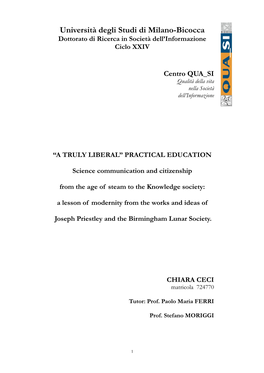 Chiara Ceci a TRULY LIBERAL PRACTICAL EDUCATION