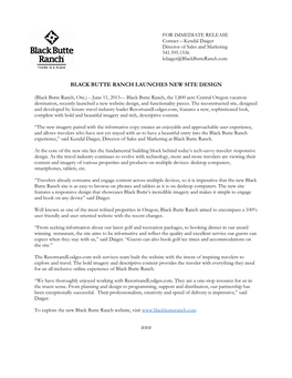 Black Butte Ranch Launches New Site Design