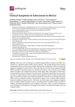 Clinical Symptoms of Arboviruses in Mexico