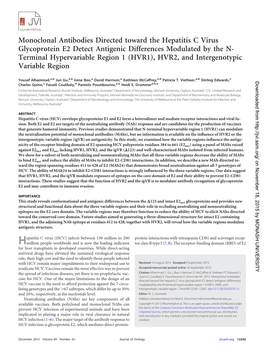 Monoclonal Antibodies Directed Toward The