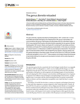 The Genus Borrelia Reloaded