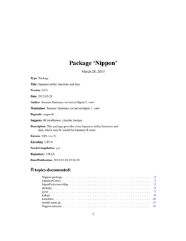 Package 'Nippon'