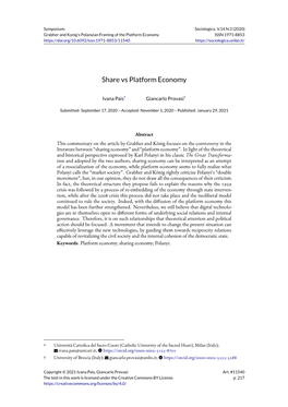 Share Vs Platform Economy