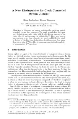 A New Distinguisher for Clock Controlled Stream Ciphers