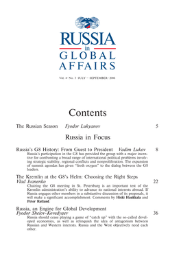 Russia in Global Affairs July